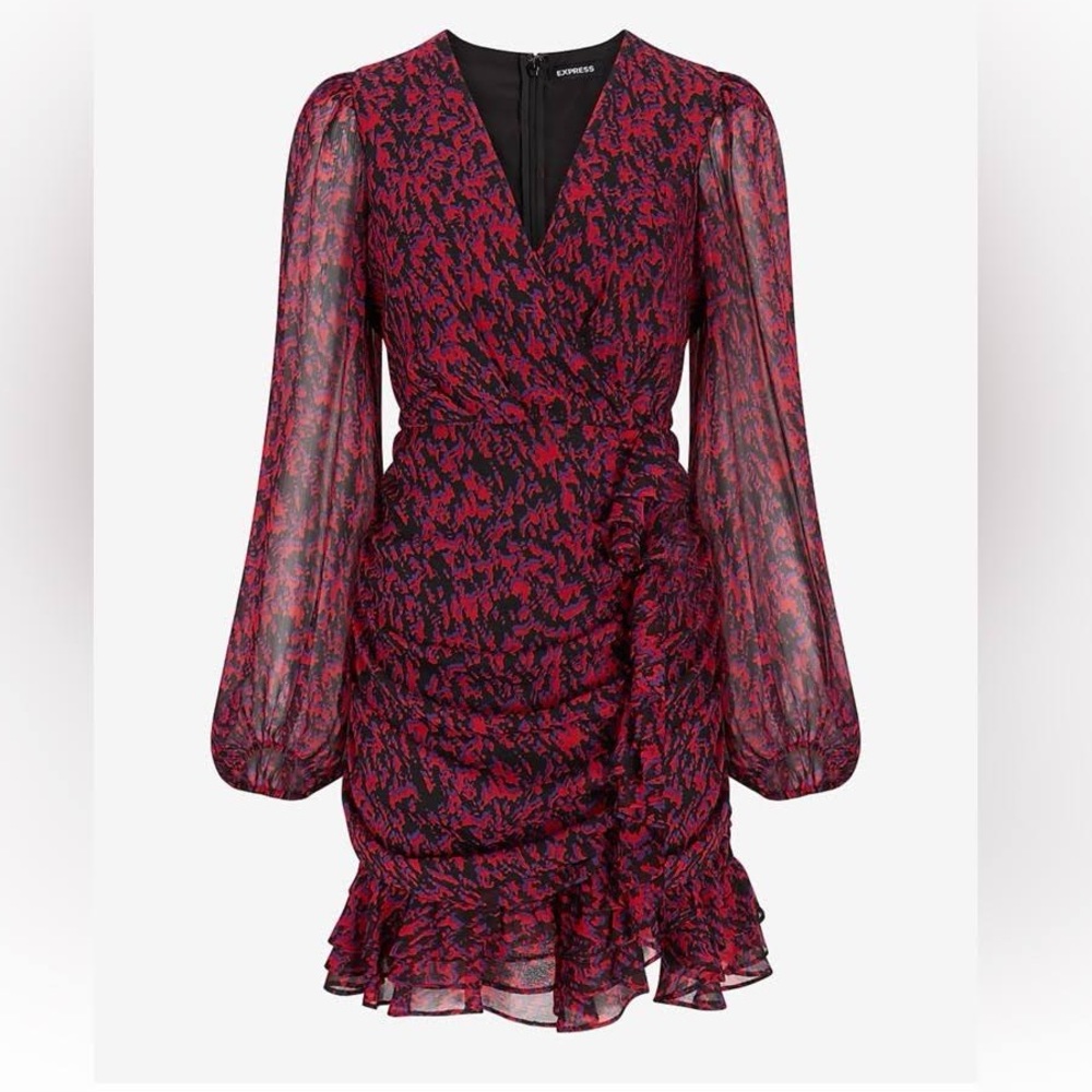 EXPRESS ruffle mini dress sz xs